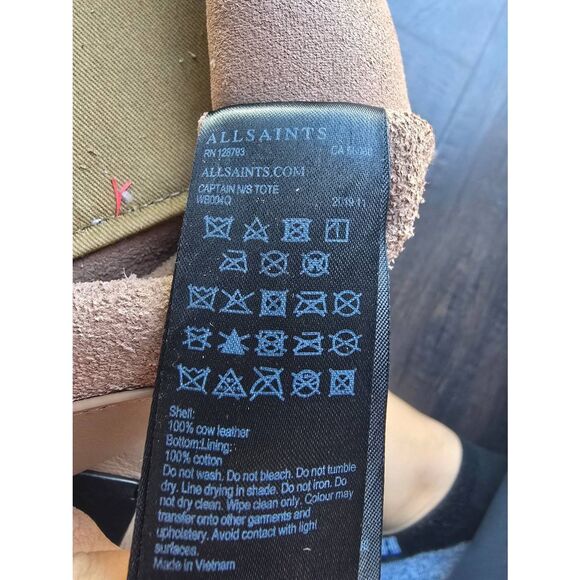 ALLSAINTS Captain Tote N/S Leather Nude Pink Large with Pouch - Picture 4 of 16